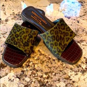 Donald J. Pliner Green Leopard Sandals